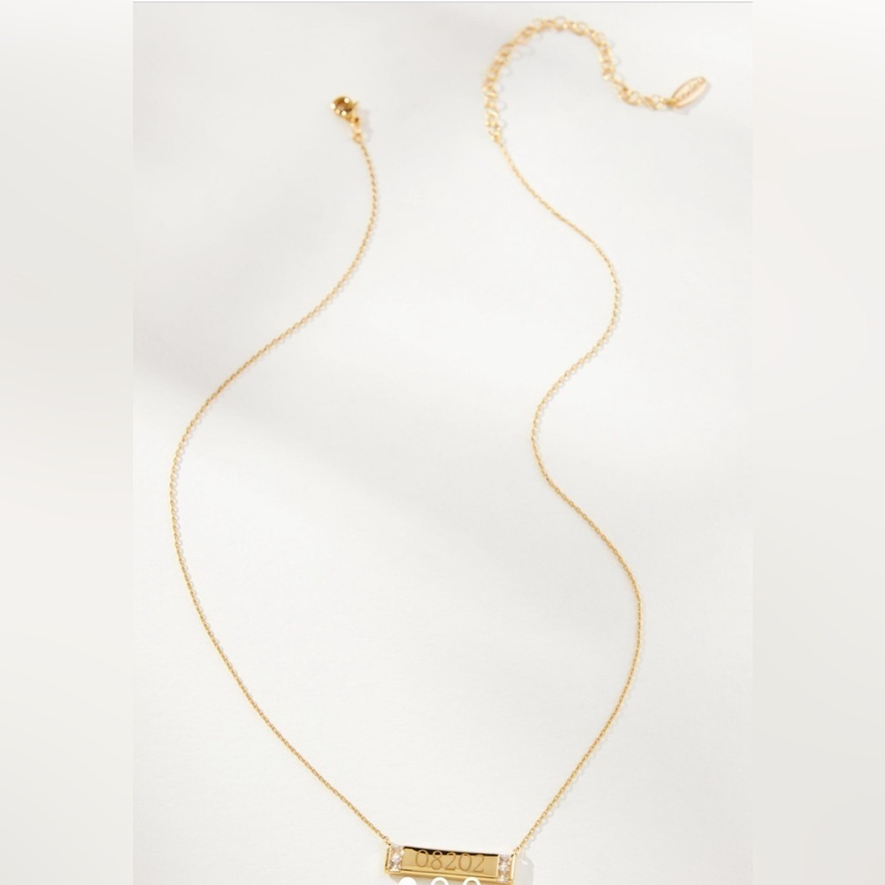 NWT Zip Code Dog Tag Necklace